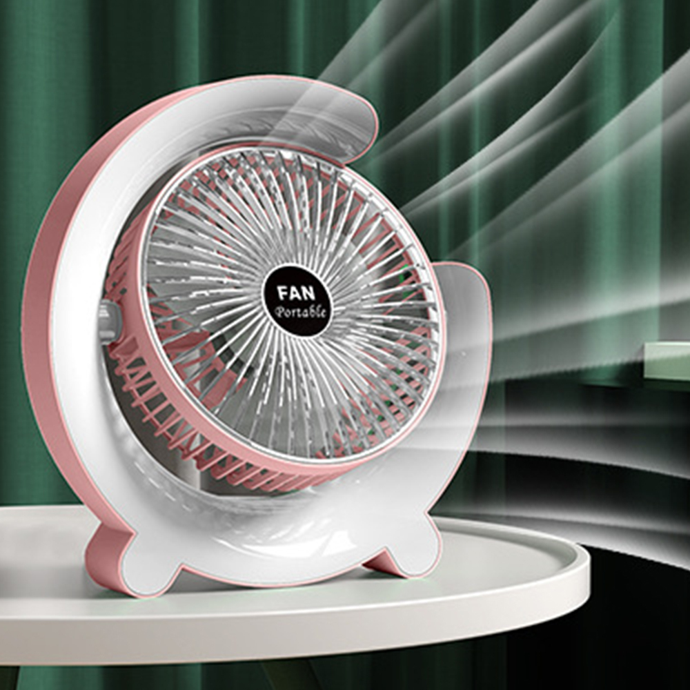 USB Charging Mini Electric Desktop Fan Portable desk fan 3 speeds  with colorful light
