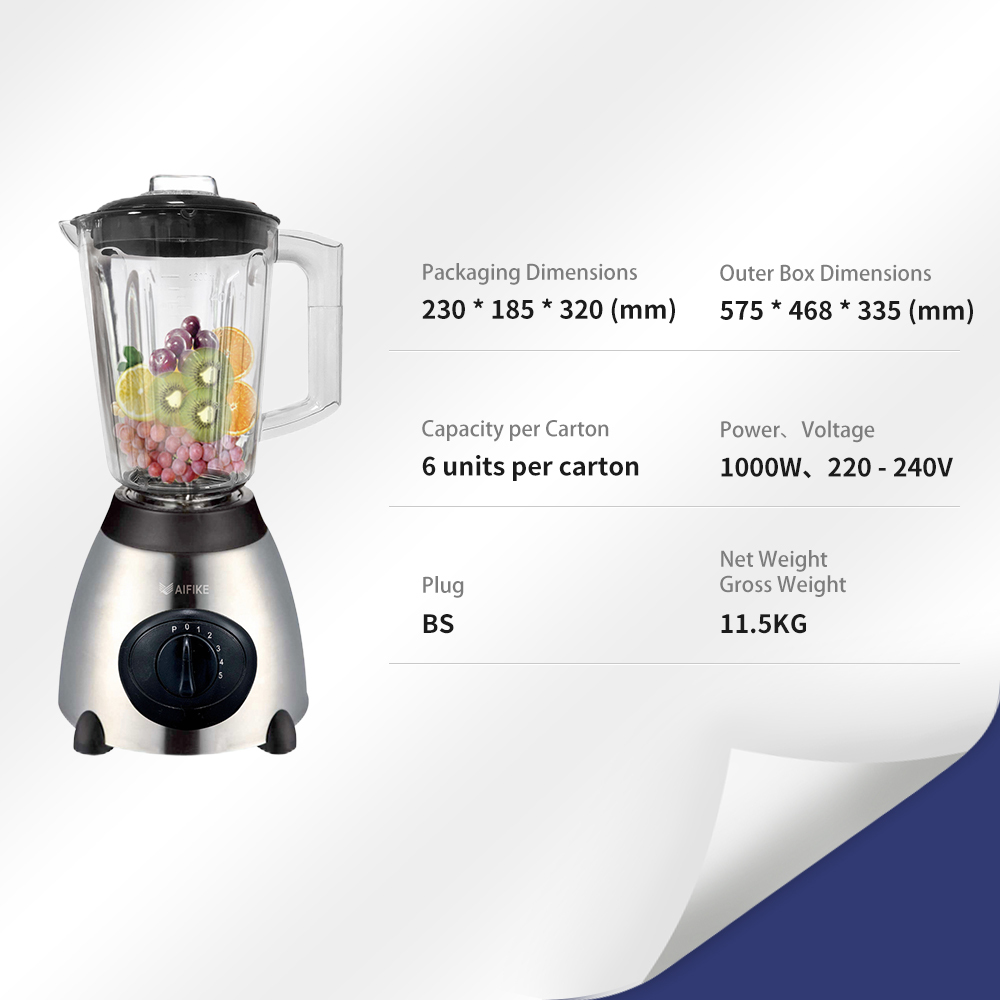 1.5L 2 in 1 High Speed Kitchen Appliance Commercial 1.5L Juicer Blender Electric Silver Multifunctional Stainless Steel