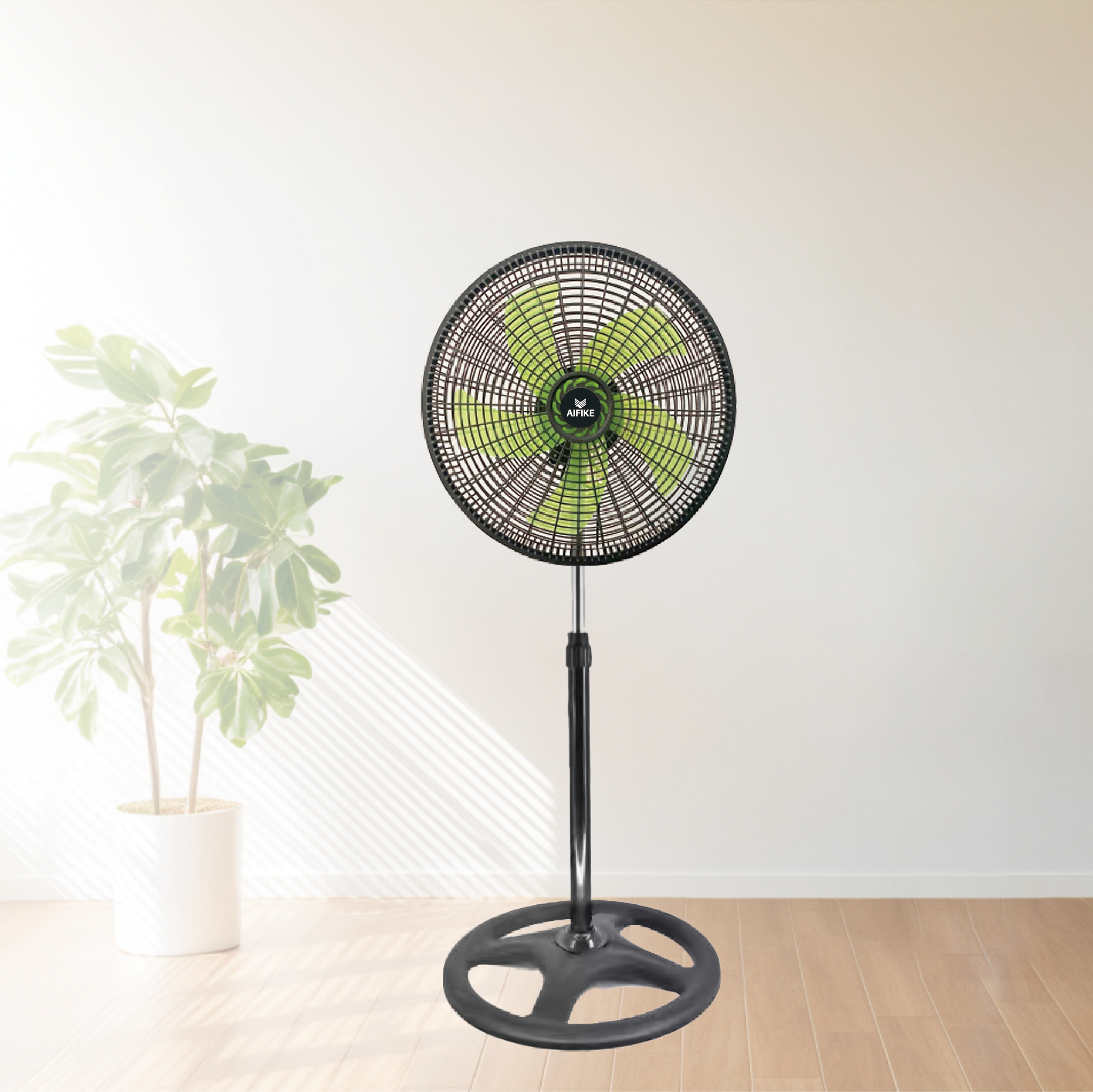 18-Inch Tower Floor Fan with Adjustable Height and Oscillation Function