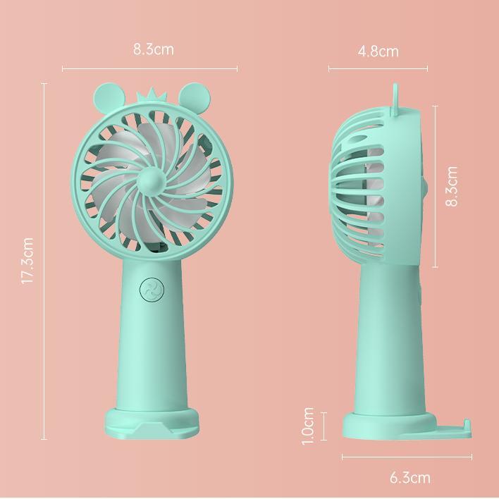 Handheld Fan, USB Rechargeable, Cartoon Mini Portable Electric Fan