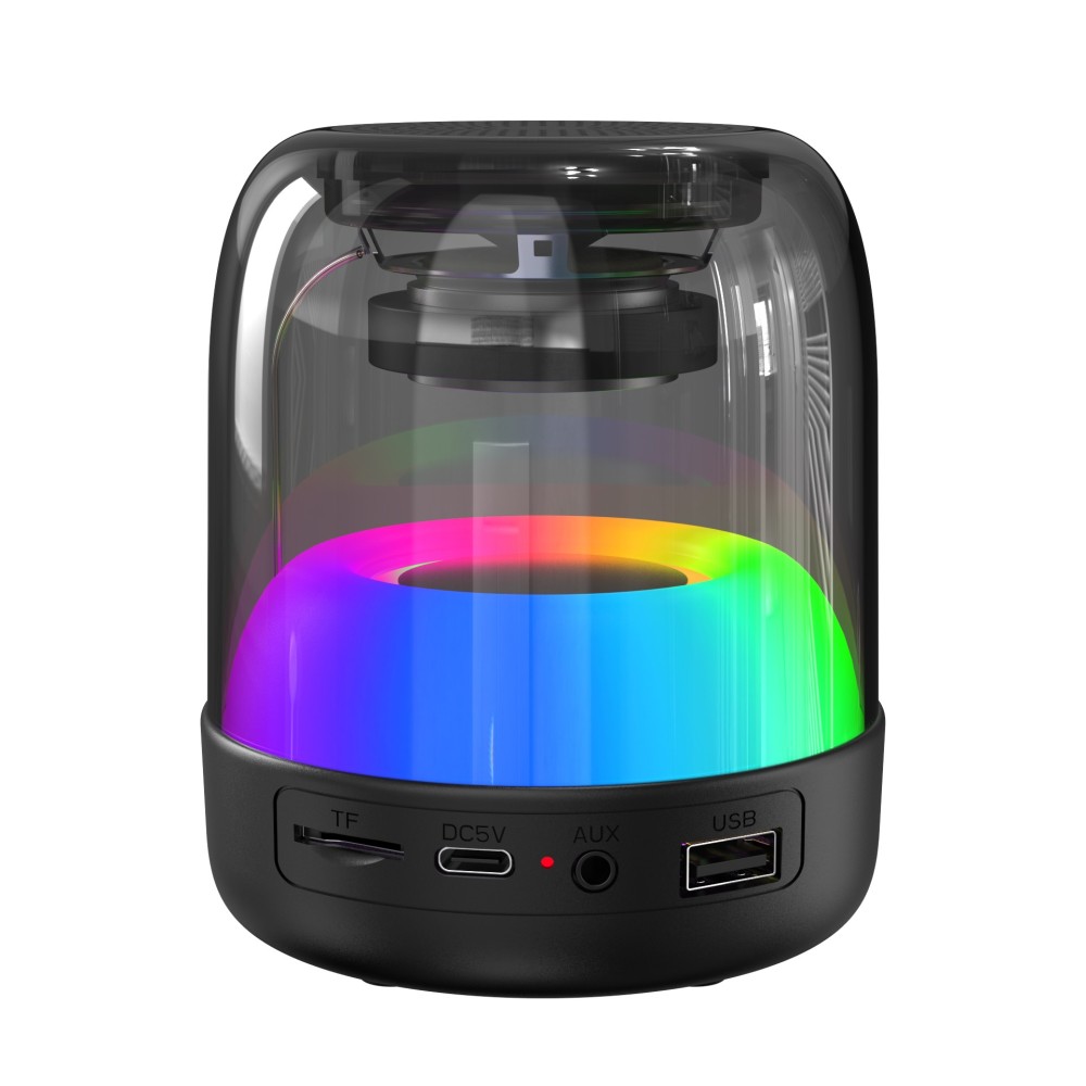 Multifunctional Glass Light Speaker with RGB LED Effects – Bluetooth Connectivity and Colorful Illumination
