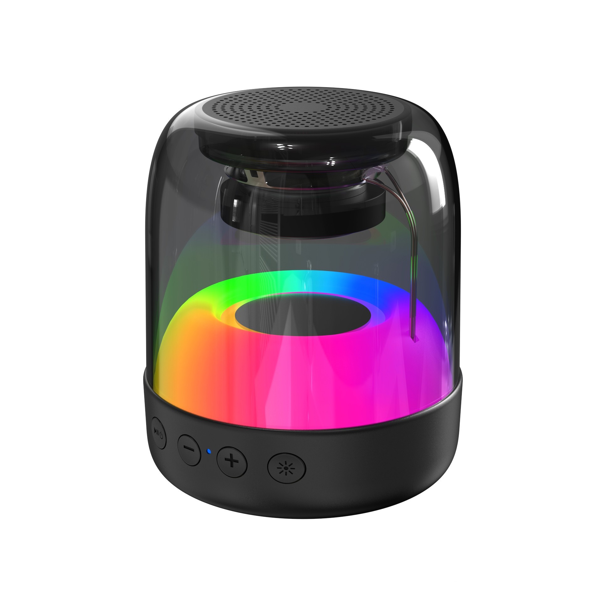 Multifunctional Glass Light Speaker with RGB LED Effects – Bluetooth Connectivity and Colorful Illumination