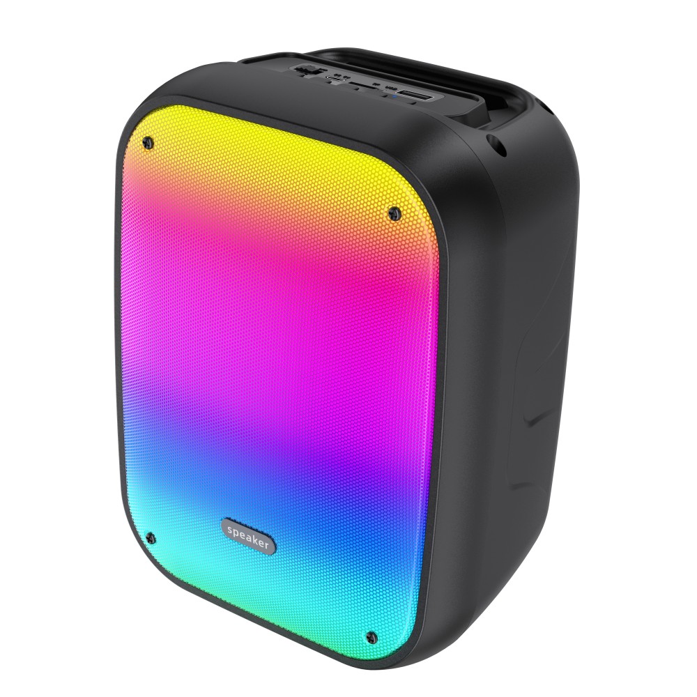 Stylish Portable Speaker with Colorful Gradient Lights – Bluetooth Connectivity
