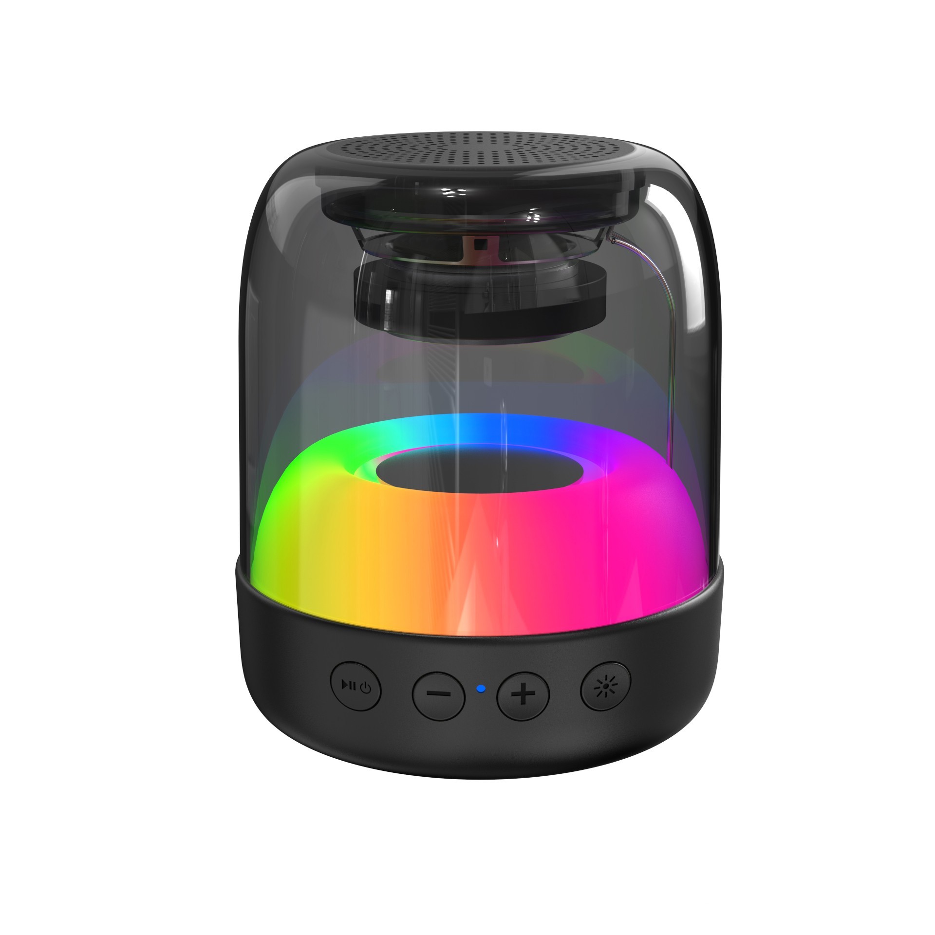 Multifunctional Glass Light Speaker with RGB LED Effects – Bluetooth Connectivity and Colorful Illumination