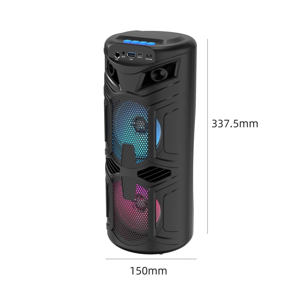 Portable Multifunctional Fashion Speaker with RGB Lighting – Bluetooth Connectivity and Multiple Input Options