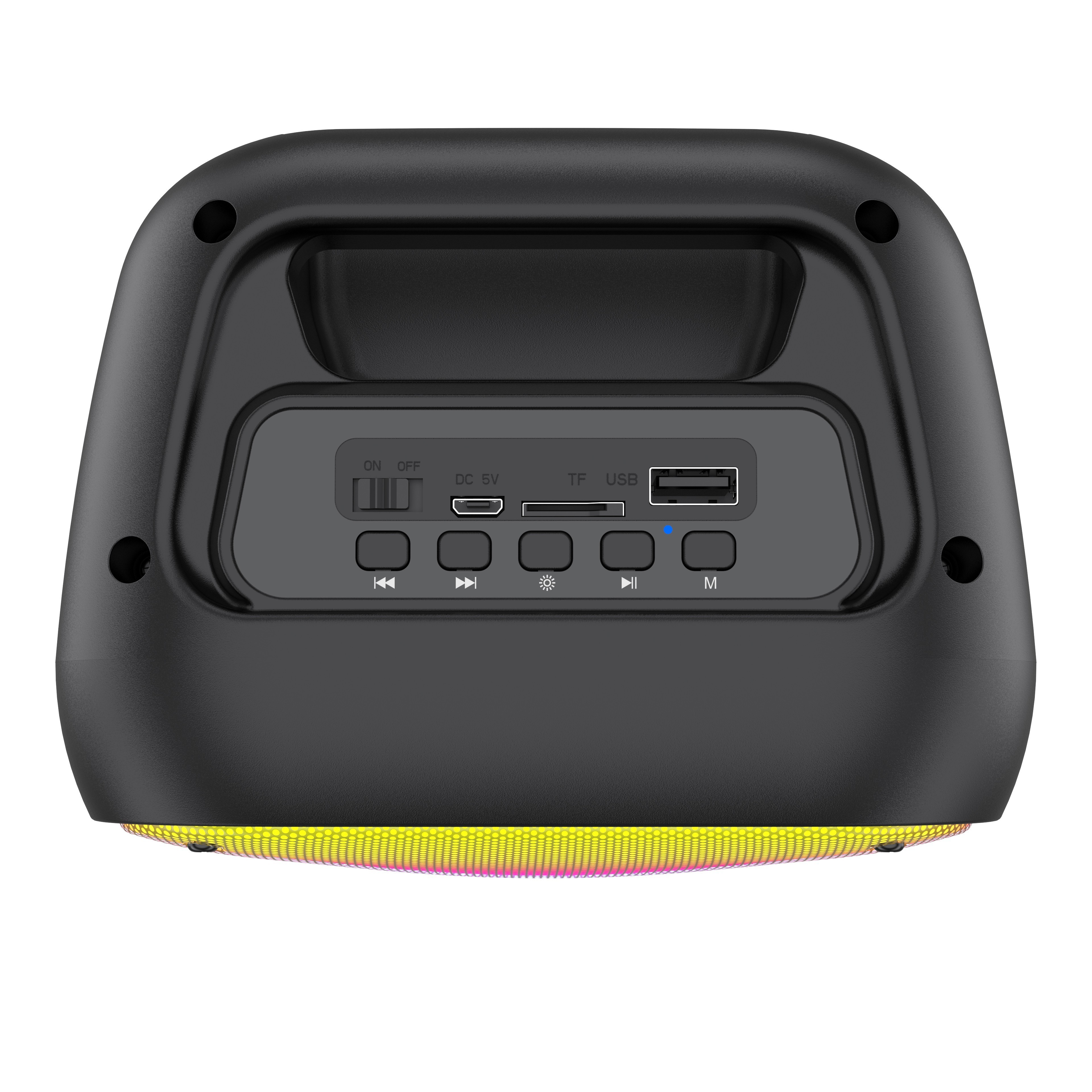 Stylish Portable Speaker with Colorful Gradient Lights – Bluetooth Connectivity