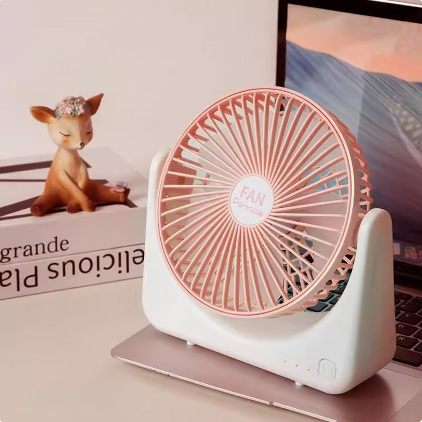 Pink Portable Desktop Fan