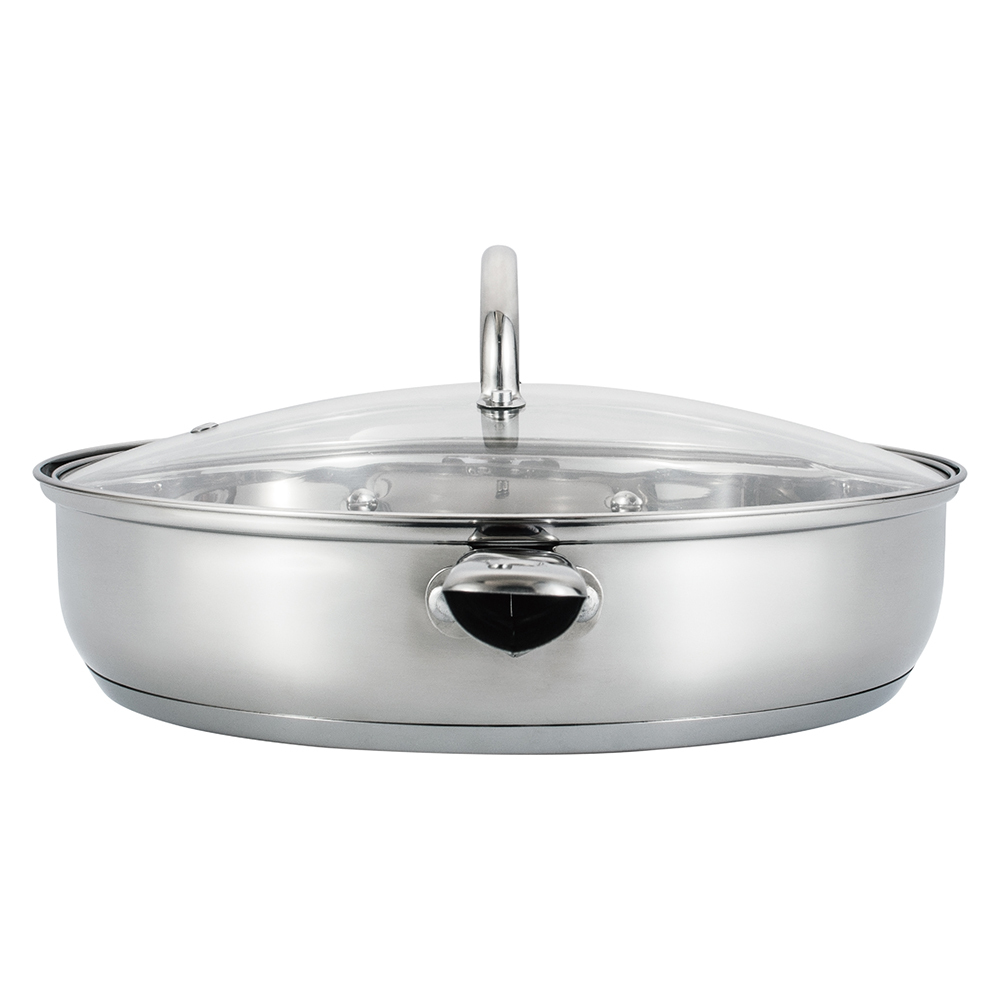 Stainless Steel Skillet with Glass Cover – Versatile Kitchen Tool