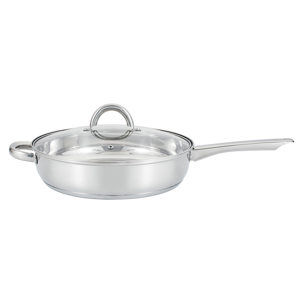 Stainless Steel Skillet with Glass Cover – Versatile Kitchen Tool