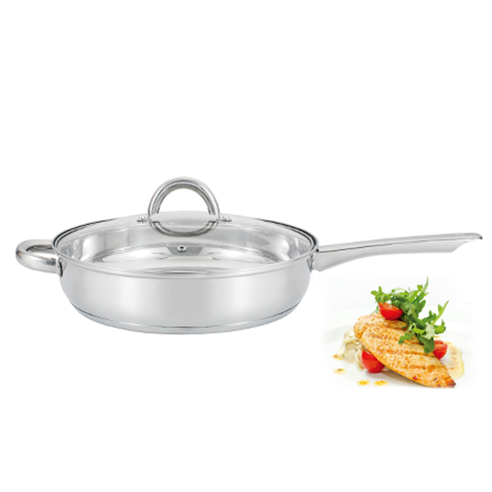 Stainless Steel Skillet with Glass Cover – Versatile Kitchen Tool