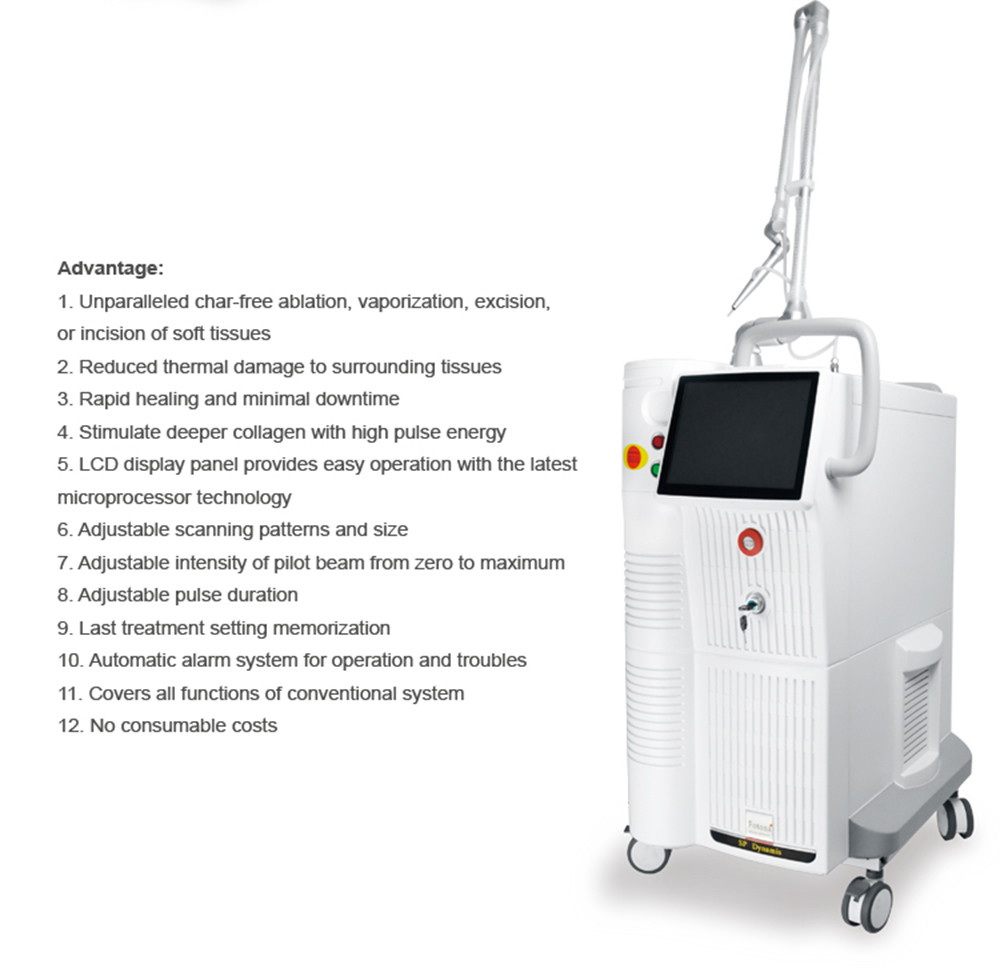 Yumind Newest 2021 Big Screen Fractional CO2 Laser RF Metal Tube Anti-wrinkle Vaginal Tightening Beauty Machine