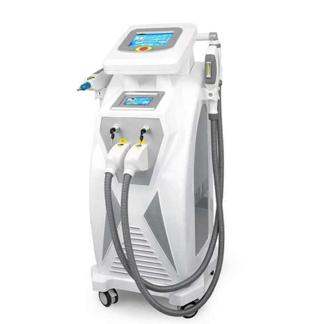 3 in 1 Dual Screen OPT+Laser+RF E-light IPL RF Nd Yag Laser Multi Function Machine Hair Removal Tattoo Removal