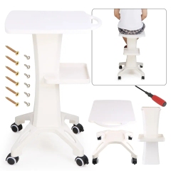 Wholesale Factory Price Trolley Foldable White Trolley for RF Cavitation Beauty Device Pallet Carts Trolley Cart Beauty Moving Cart