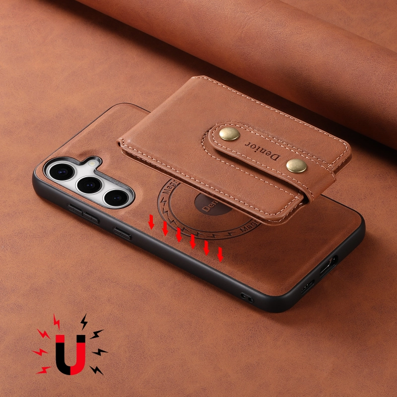 2IN1 PU Leather PhoneCase anti slip bracket For  Samsung S Series,With Magnetic Card Bag Can insert 3 to 5 Cards