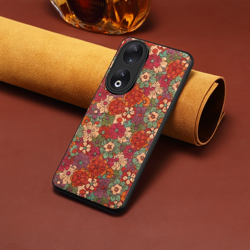 Cork Wooden Flower language PhoneCase For HUAWEI Honor Series