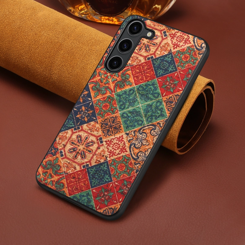 Cork Wooden Flower language PhoneCase For Samsung S Series