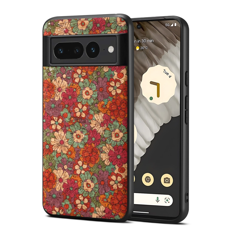 Cork Wooden Flower language PhoneCase For Google Series