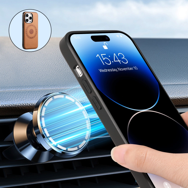 Leather phone case suitable for iPhone 16 series
