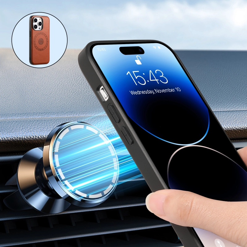 Leather phone case suitable for iPhone 16 series