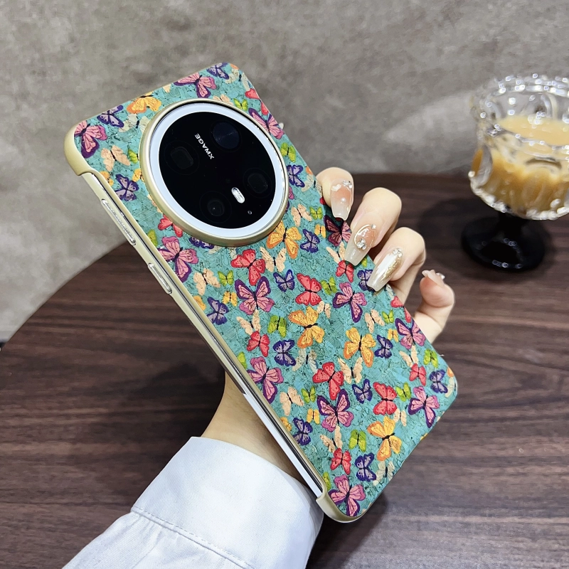 Cork retro baked paint gold phone case pattern holder suitable for HUAWEI Mate series