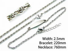 Wholesale Stainless Steel Bracelets & Necklaces Sets - HY70S0056ML