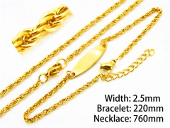 Wholesale Stainless Steel Bracelets & Necklaces Sets - HY70S0057PZ