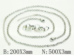 Wholesale Stainless Steel Bracelets & Necklaces Sets - HY70S0643JP