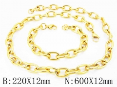 Wholesale Stainless Steel Bracelets & Necklaces Sets - HY40S0293KDD