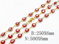 Wholesale Stainless Steel Bracelets & Necklaces Sets - HY61S0460HKZ