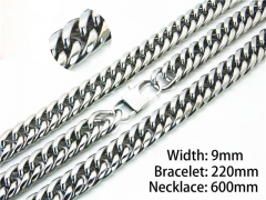 Wholesale Stainless Steel Bracelets & Necklaces Sets - HY40S0267ILL