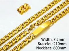 Wholesale Stainless Steel Bracelets & Necklaces Sets - HY40S0216HLQ