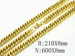 Wholesale Stainless Steel Bracelets & Necklaces Sets - HY61S0587HKL