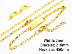 Wholesale Stainless Steel Bracelets & Necklaces Sets - HY70S0071ML