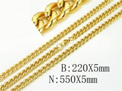 Wholesale Stainless Steel Bracelets & Necklaces Sets - HY40S0447PH