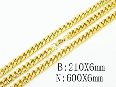 Wholesale Stainless Steel Bracelets & Necklaces Sets - HY61S0560HHT