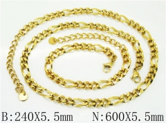 Wholesale Stainless Steel Bracelets & Necklaces Sets - HY40S0535HNR