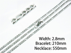 Wholesale Stainless Steel Bracelets & Necklaces Sets - HY62S0288IL