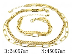 Wholesale Stainless Steel Bracelets & Necklaces Sets - HY40S0333JZL