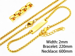 Wholesale Stainless Steel Bracelets & Necklaces Sets - HY70S0069PZ