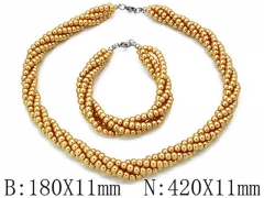 Wholesale Stainless Steel Bracelets & Necklaces Sets - HY70S00014L0