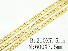 Wholesale Stainless Steel Bracelets & Necklaces Sets - HY40S0474HLV