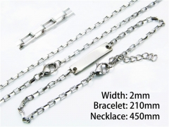 Wholesale Stainless Steel Bracelets & Necklaces Sets - HY70S0070KL