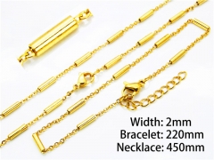 Wholesale Stainless Steel Bracelets & Necklaces Sets - HY70S0055NZ