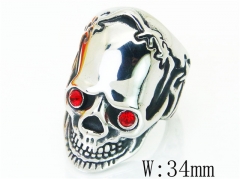 Stainless Steel Skull Rings Wholesale - HY22R1016HIQ