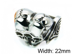 Stainless Steel Skull Rings Wholesale - HY22R0013HIA