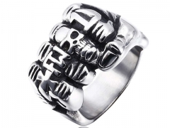 Stainless Steel Skull Rings Wholesale - HY0143R0437