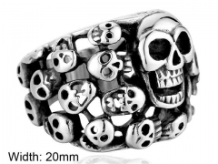 Stainless Steel Skull Rings Wholesale - HY0143R0623