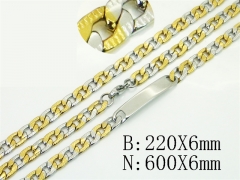 Wholesale Stainless Steel Bracelets & Necklaces Sets - HY40S0579HEL