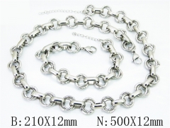 Wholesale Stainless Steel Bracelets & Necklaces Sets - HY70S0713ILA
