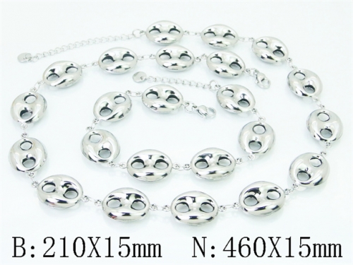 Wholesale Stainless Steel Bracelets & Necklaces Sets - HY30S0388HPL